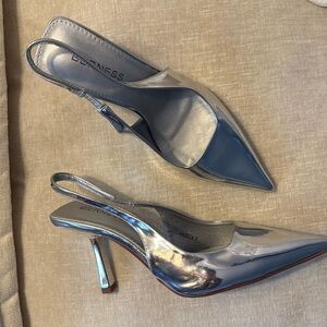 Metallic kitten heels